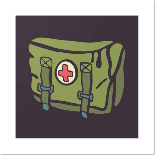 Military army green medical pouch bag med kit Posters and Art